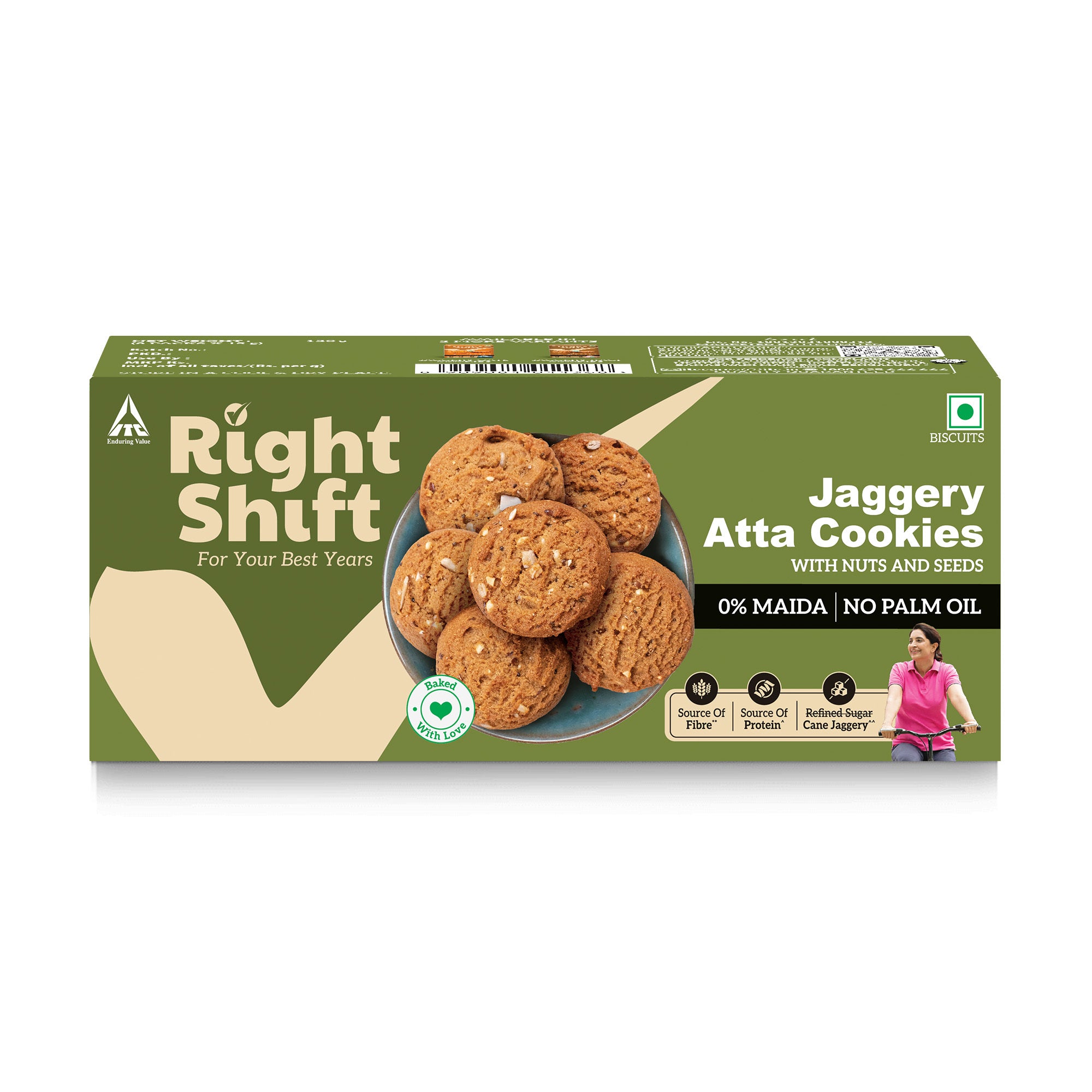 Jaggery Atta Cookies, 120g