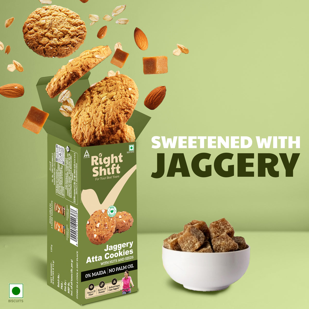 Jaggery Atta Cookies, 120g