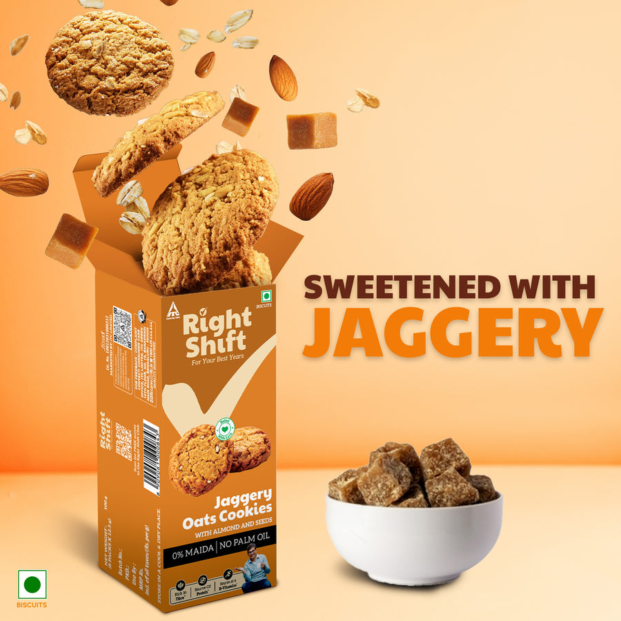 Jaggery Oats Cookies, 100g