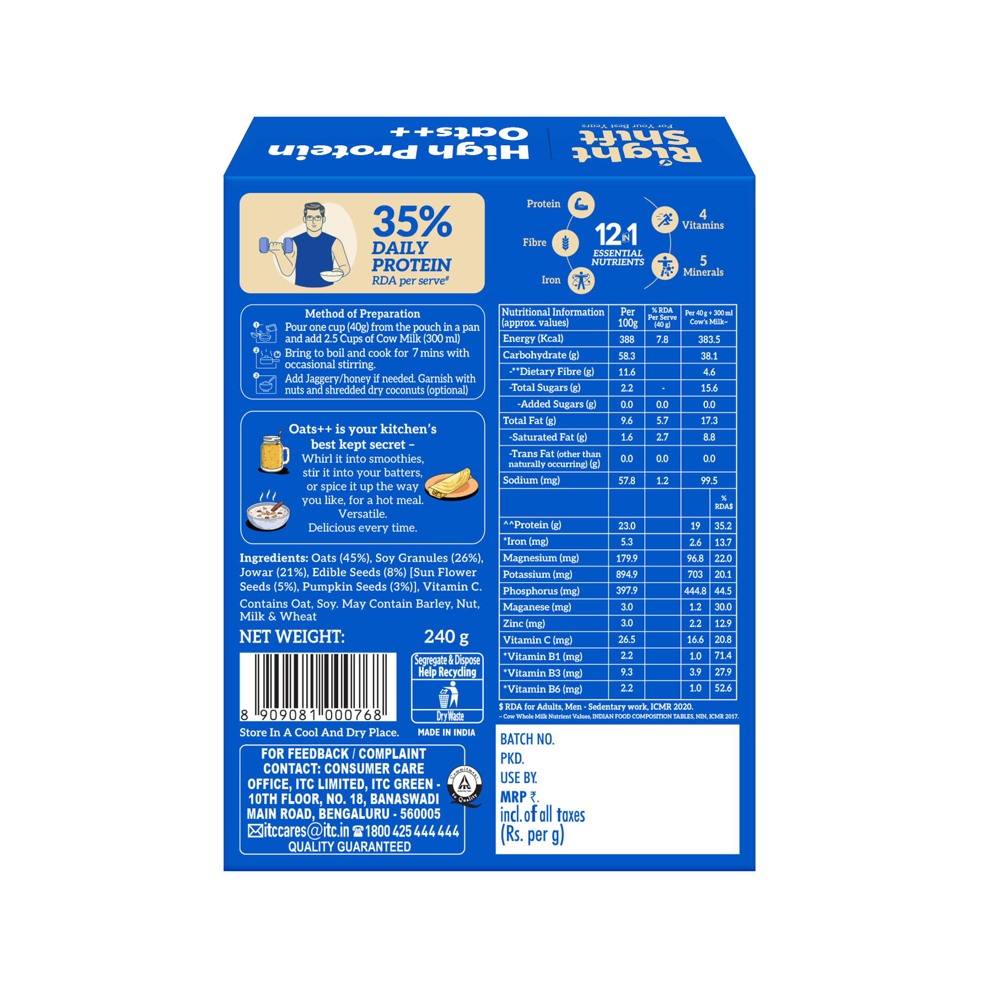 High Protein Oats++, 240g